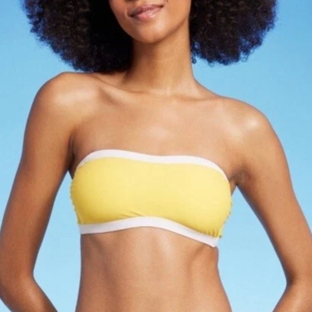 Shade & Shore Yellow Bandeau Bikini Top